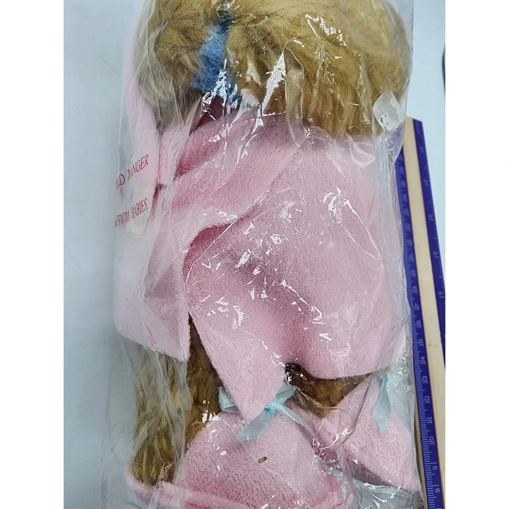 Bathtime Teddy Pink Robe Plush Bear Nightcap Slippers 12 Inch Item 10052